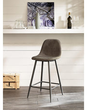 2x Faux leather stool - Brigitte
