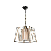 Suspension lamp in black metal and rope 25x h55 cm