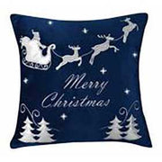 Fabric led cushion with blue reindeer cm40x40x12