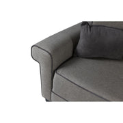 Silvera 3-seater sofa bed in gray brown herringbone fabric