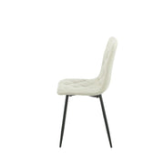 Beige Upholstered Chair with Diamond Stitching - 43x45x91 cm