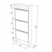 Slim white bamboo shoe rack 50x15x124 cm h