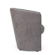 Armchair in wood and dark gray fabric BELIZE 64,5x63x h76 cm