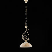 Ivory Decape iron chandelier with Gold finishing one light 30x h51 cm