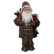 Fabric Santa Claus with gifts and brown lantern cm30x17,5h60