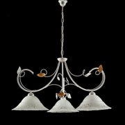 Kitchen chandelier iron White Gold three lights White 79x h54 cm