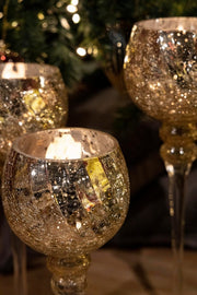 Set of 2 Candles in Golden Chalice