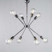 Modern chandelier in polished chromed iron eight lights 65x h67 cm urban