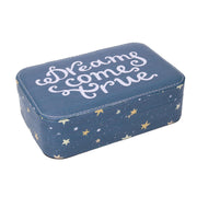 Rectangular blue star faux leather jewelery box cm22x14,5h6,5