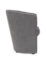 Armchair in wood and Anthracite fabric BELIZE 64,5x63x h76 cm