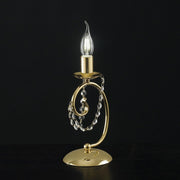 Bedside table lamp in golden iron with rhinestones cm 27 h
