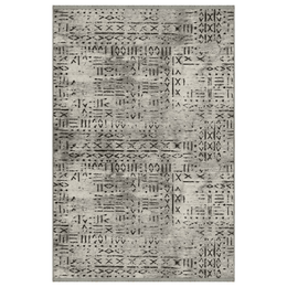 Non-slip chenille carpet Vadi gray geometric decoration 160x230