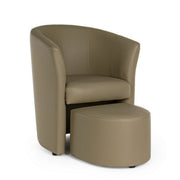 Leatherette armchair with removable pouf Tortora RITA 64,5x 59,5x h78 cm