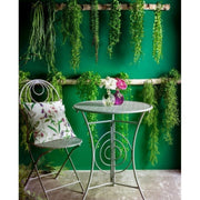 Round folding garden table in steel gray MARLENE diameter 60x h77 cm