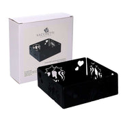 Square black cats metal napkin holder cm16,5x16,5h6