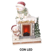 White snowman resin led fireplace cm41x22,5h52