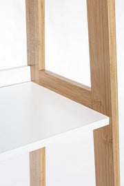 Bookcase in bamboo wood shelves in matt white lacquered mdf cm 62,5x 40xh. 180