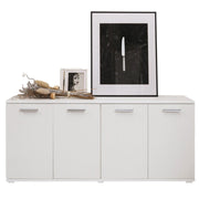 White multipurpose living room furniture in melamine wood 180x80x45 cm