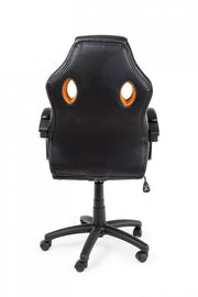 Office armchair with black-orange Racing bracelets in imitation leather