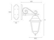 Bottom Wall Lamp E27 black myth line