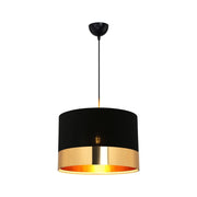 Alfina pendant lamp black fabric with gold band ASZ1665