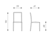 Chocolate imitation leather chair 41x39x90h cm