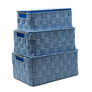 Rectangular blue polyester box 1-3 cm30x20h13,5