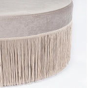 Leilani pouf light gray velvet effect D45 cm