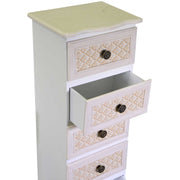 Lausanne wooden cabinet 5 cream drawers cm29x23h81