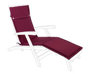 External sunbed cushion in poly burgundy fabric