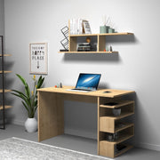 Mikro oak desk 120x56x74H cm. with shelf
