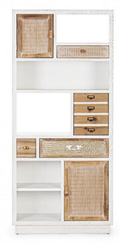 Eloise bookcase 3 doors 3 drawers in wood 180h cm