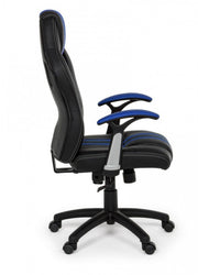 Office armchair with blue leatherette Spider armrests