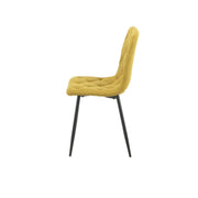 Yellow Upholstered Chair with Diamond Stitching 43 x 45 x 91 cm