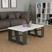 Honey coffee table with white top and anthracite legs