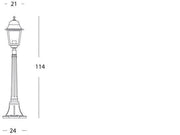 Aluminum Floor Lamp with Transparent Glass Diffusers - Max Height 210mm Black