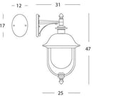 Bottom applique E27 rustic grigiorame line