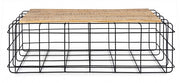 Trellis rectangular wooden metal coffee table
