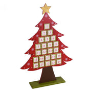 Advent calendar red wood tree cm36x8h53