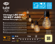 Party Light 36V 10 A60 E27 Spiral Filament LED 4+5m Christmas Lights