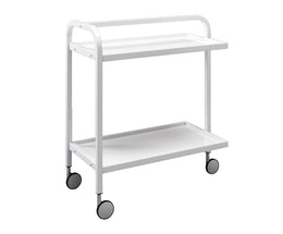 Beverage trolley in white metal 40x75x80h cm