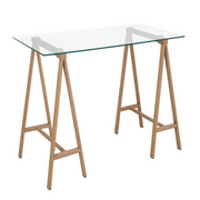 Alchimia modern desk with glass top 140x70x76h cm