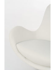 Olga armchair in imitation leather and white metal STS