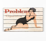 Print on wood with multicolor canvas 60x100 cm