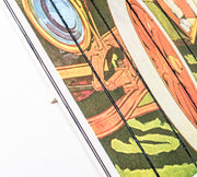 Print on wood with multicolor canvas 60x100 cm