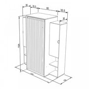 Oak wardrobe with doors and coat hanger for cabin or bedroom