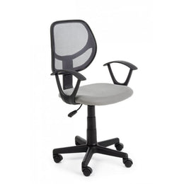 Gray office chair with adjustable height wheels