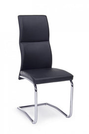Living room chair in eco-leather Black THELMA 44x58x h104 cm