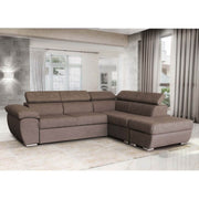 Fiona corner sofa with right peninsula in elephant gray 95