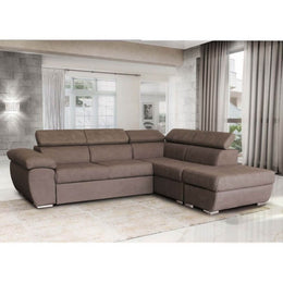 Fiona corner sofa with right peninsula in elephant gray 95